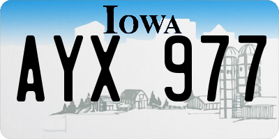 IA license plate AYX977