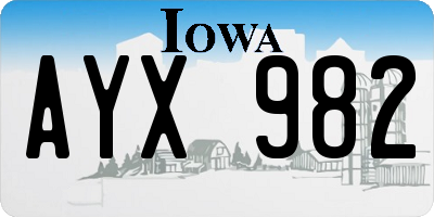 IA license plate AYX982
