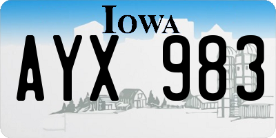 IA license plate AYX983