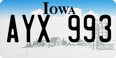 IA license plate AYX993