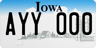 IA license plate AYY000