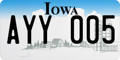 IA license plate AYY005