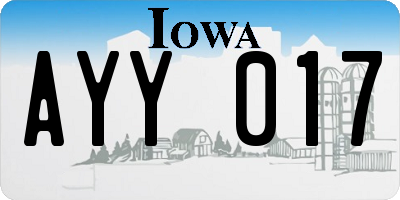 IA license plate AYY017