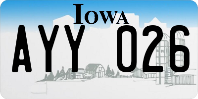 IA license plate AYY026