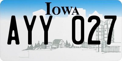 IA license plate AYY027