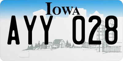 IA license plate AYY028