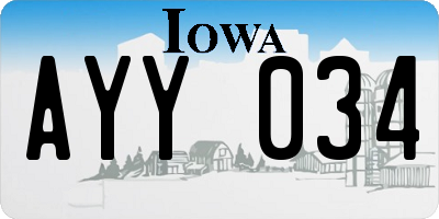 IA license plate AYY034