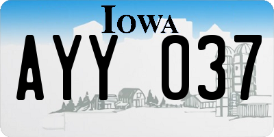 IA license plate AYY037