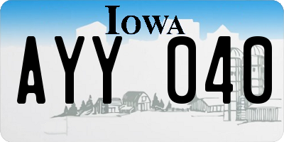 IA license plate AYY040