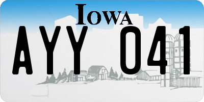 IA license plate AYY041