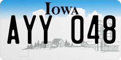 IA license plate AYY048