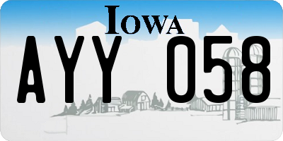IA license plate AYY058