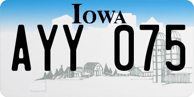 IA license plate AYY075