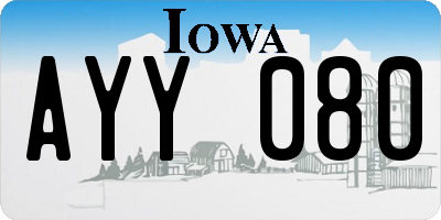 IA license plate AYY080