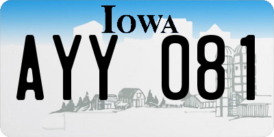 IA license plate AYY081