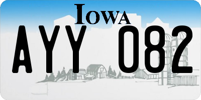 IA license plate AYY082