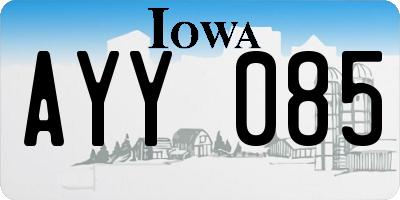 IA license plate AYY085