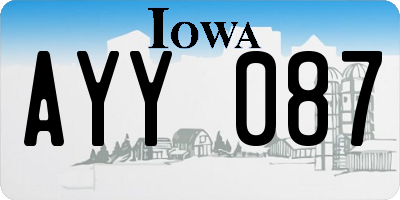 IA license plate AYY087