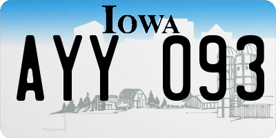 IA license plate AYY093
