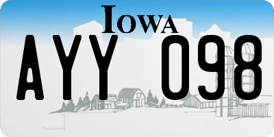 IA license plate AYY098