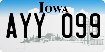 IA license plate AYY099