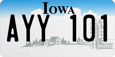 IA license plate AYY101