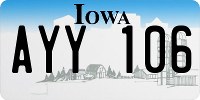 IA license plate AYY106