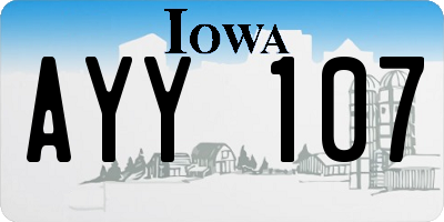 IA license plate AYY107