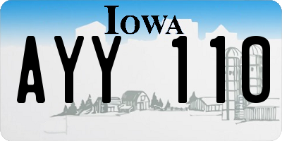IA license plate AYY110