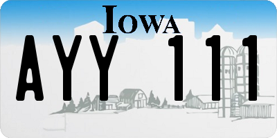 IA license plate AYY111