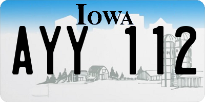IA license plate AYY112