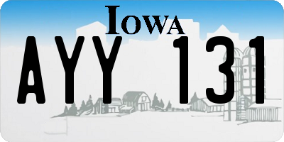 IA license plate AYY131