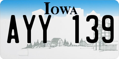 IA license plate AYY139