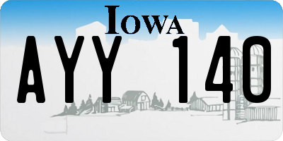 IA license plate AYY140