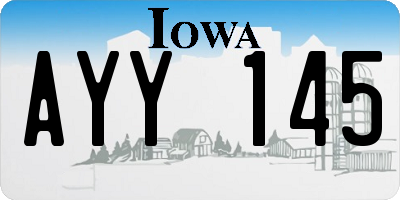 IA license plate AYY145