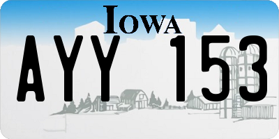 IA license plate AYY153