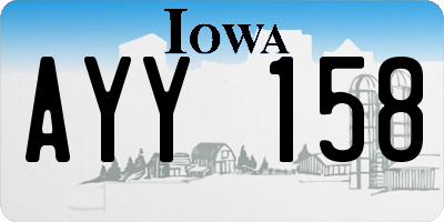 IA license plate AYY158