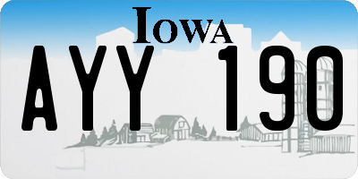 IA license plate AYY190