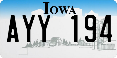 IA license plate AYY194