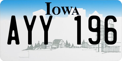IA license plate AYY196
