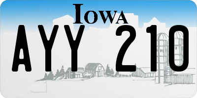IA license plate AYY210