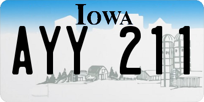 IA license plate AYY211