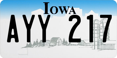 IA license plate AYY217