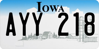 IA license plate AYY218