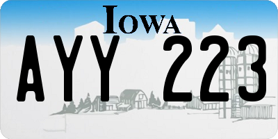 IA license plate AYY223