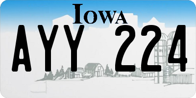 IA license plate AYY224