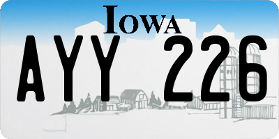 IA license plate AYY226