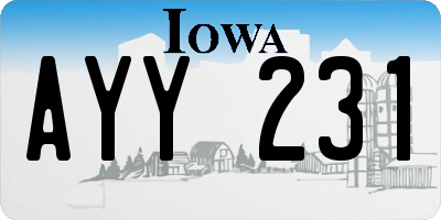 IA license plate AYY231