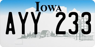 IA license plate AYY233
