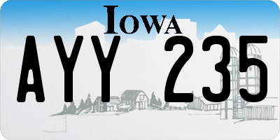 IA license plate AYY235